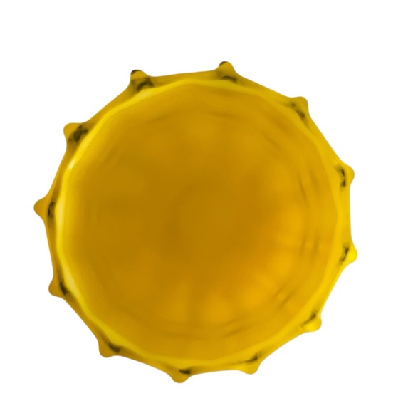 Vintage Hand Blown Yellow Black Art Glass Vase - Picture 5 of 5